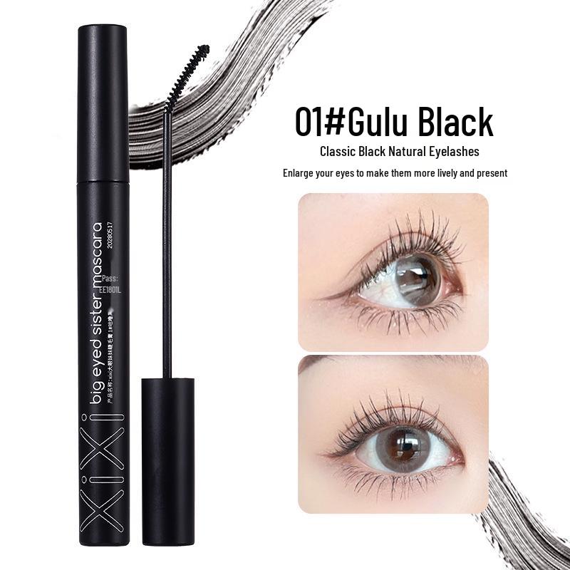 Xixi Big-Eyed Girl Waterproof Mascara: Smudge-Proof, Lengthening, Curling, Small Brush Head for Distinct Roots.