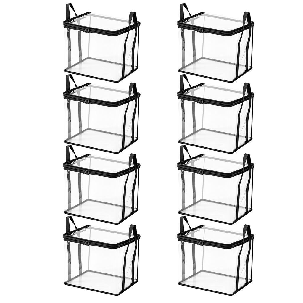 Large Thickened Transparent Plastic Storage Bag with Zipper and Handles for Clothes Moving Box Cover for Dormitory and Closet Organization Supplies