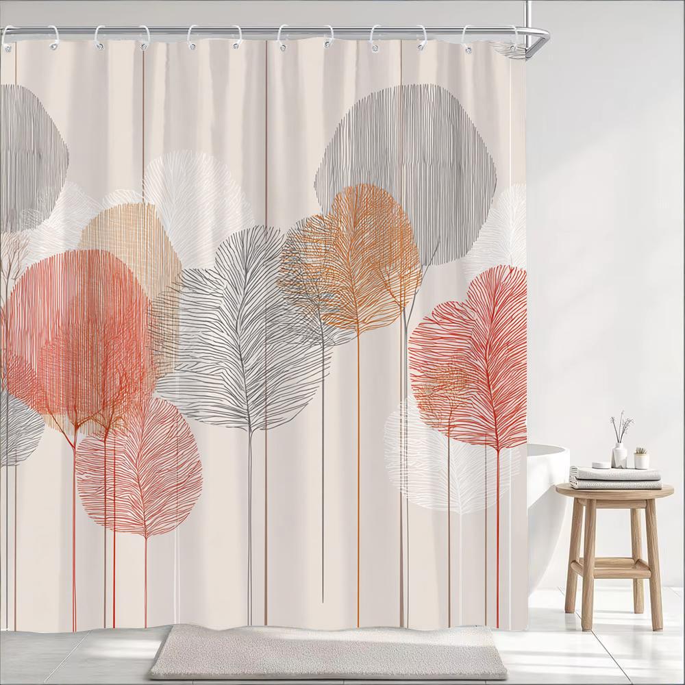 Moderne minimalistische Kunst Baum bedruckter Duschvorhang Trennwand Sichtschutz Hängende Heimdekoration Vorhang mit Haken Maschinenwaschbar
