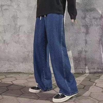 Ανδρικά φθινοπωρινά τζιν με φαρδιά φαρδιά ποδαράκια, casual τζιν