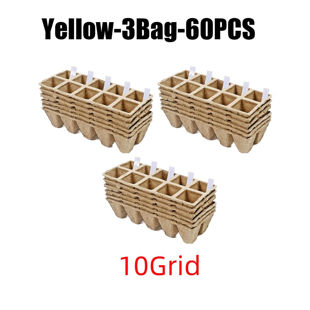 10Grids Cell Nursery Pots for Seedling Starter Tray Biodegradable Pulp Seedling Cup Garden Plant Seedling Germination Tool
