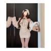 Street Style Lace Panel Off Shoulder Bodycon Dress For Autumn Women