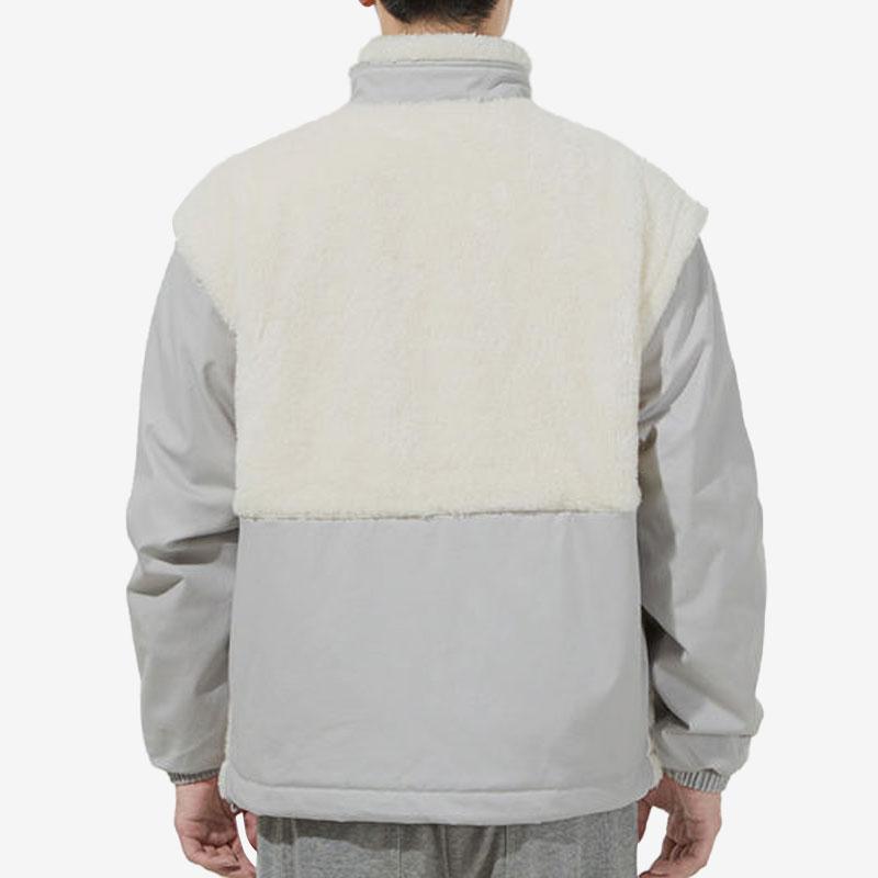 Puma Chaqueta de Algodón Patchwork de Borreguito Sintético Bordado de Bolsillo Hombre Chaquetas Blanco 534974-93