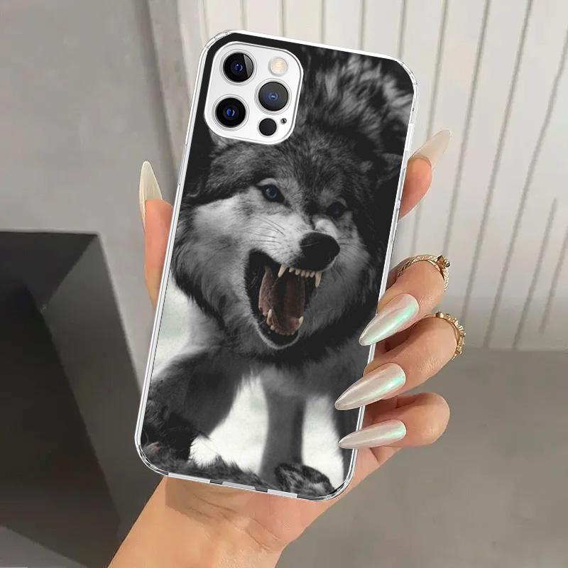 Angry Animal Wolf Fierce Phone Case for Iphone 17 Air 16 15 Plus 14 13 Mini 12 11 Pro Max 16E 7 8 SE 2020 Soft Funda Print Shell