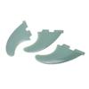 3pcs Surfboard Tail Fin Fiberglass Paddle Board Fin Replacement Green Surf Accessories