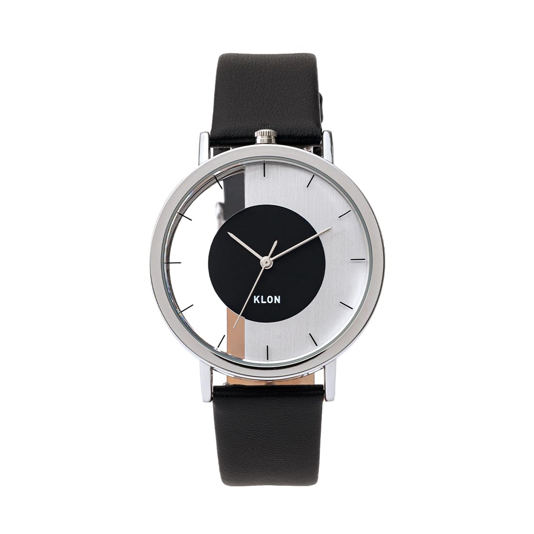 

Klon Skeleton with Interchangeable KLON INVISIBLE OVERLAPPING CIRCLE SHAPES 38mm Watch, Clear, Unisex, Simple, Straps, BLACK,