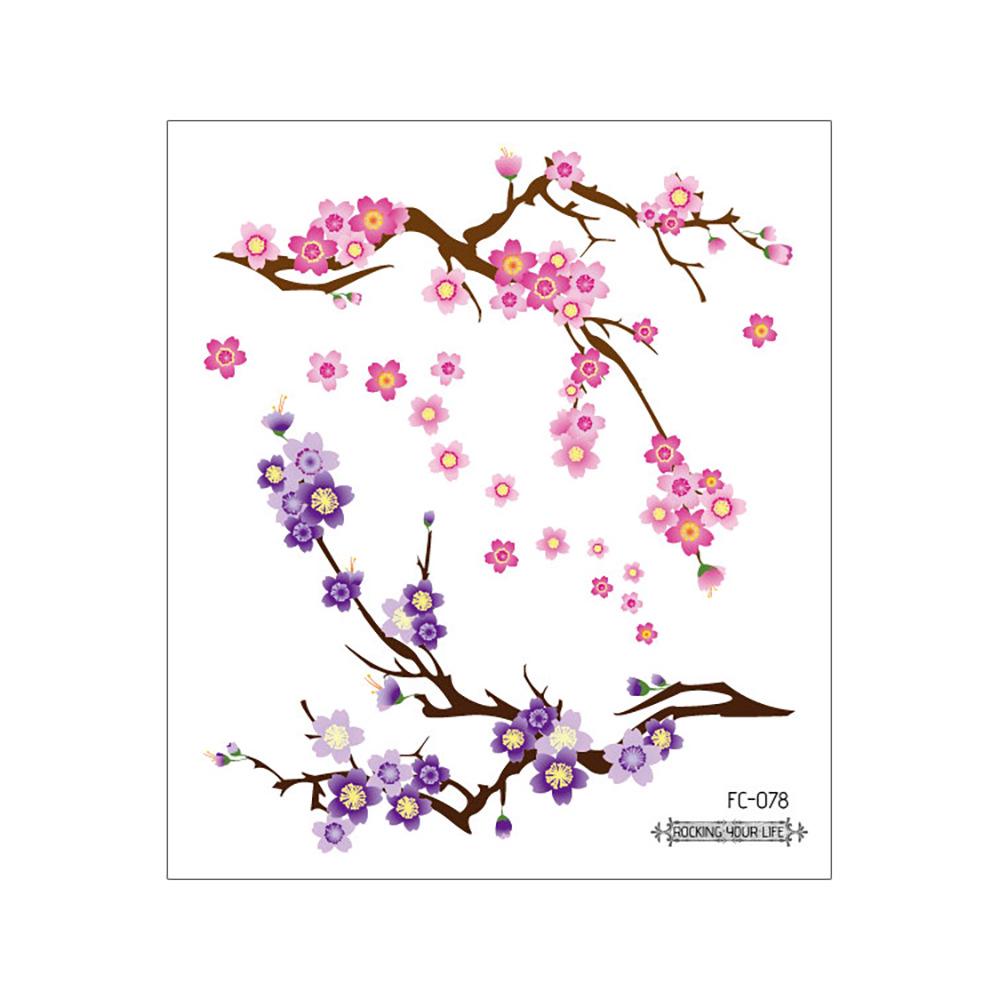 Waterproof Cherry Blossom Tattoo Sticker - Elegant Small Fresh Flower Design for Arm or Collarbone