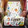 School Supplies And Education Elements Design Blanketcustomizable With Your Namecomfortable And Stylish Perfect For Travel Beds Chairs Offices Sofas