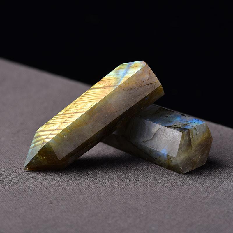 Exquisite Natural Labradorite Quartz Obelisk Crystal Wand For Spiritual Growth Gift