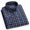 Luxury Hight Qulity 100%Cotton Long-sleeve Shirts for Men Slim Fit Casual Plaid Shirt Houndstooth Office Clothes Elegant Tops
