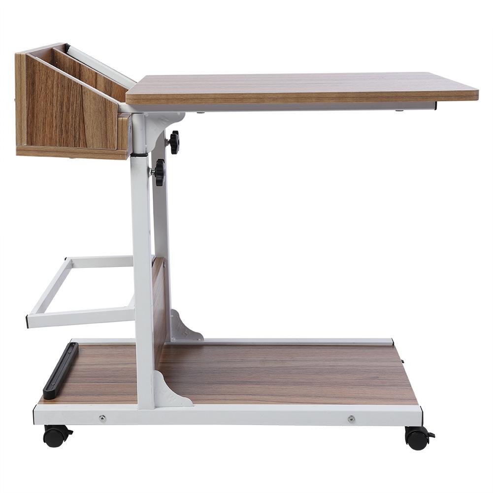 Birou portabil multifuncțional detașabil pentru laptop cu roți, sertar, canapea, cărți, stejar antic
