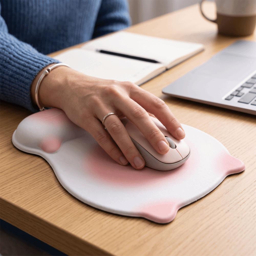 Cartoon Cat Mouse Mat Wrist Rest Non Slip Cat-shaped Mouse Pad Mouse Pad Wrist Rest Office