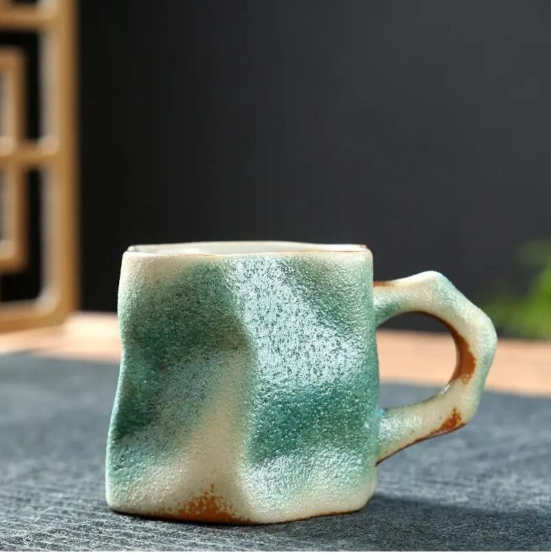 Pure Handmade Ceramic Mug Art of Clay Vintage Coffee Cup Cups and Mugs Free Shipping Personalized Gift Unusual Tea Cup Drinkware