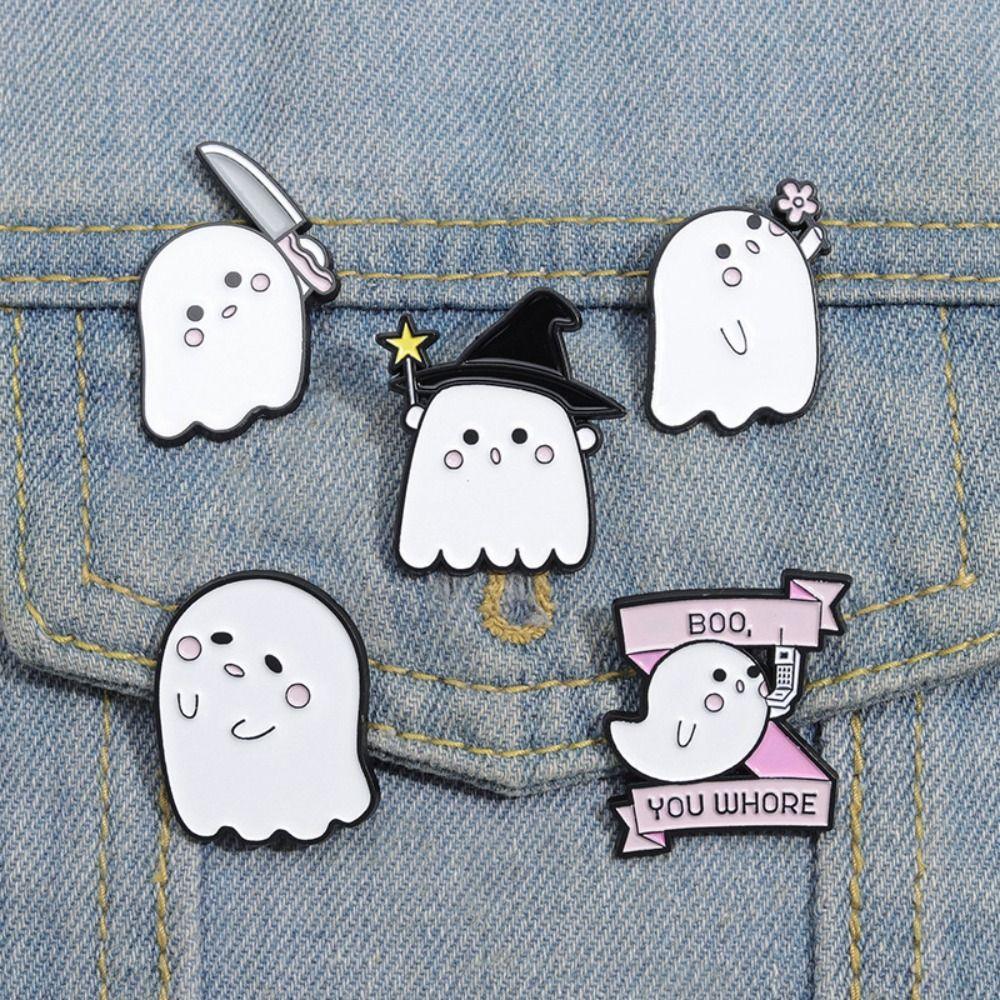 Zinc Zinc Alloy Little Ghost Brooch Enamel  Clothing Accessories   Teenage