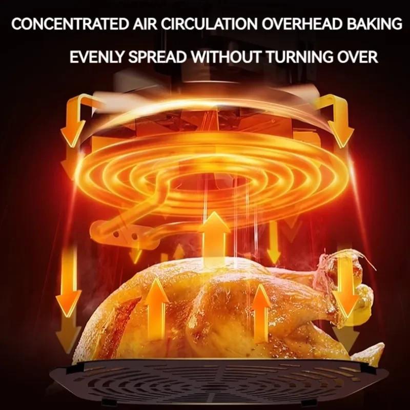 1400W 8L/10L Touch Screen Oil-free Cooking Machine Large Capacity Household Multifunctional Air Fryer
