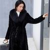 100% Genuine Mink Fur Coat for Women Fox Fur Collar Mink Fur Coat for Women Knee-length Mink Coat Send Mom and Wife Gift
