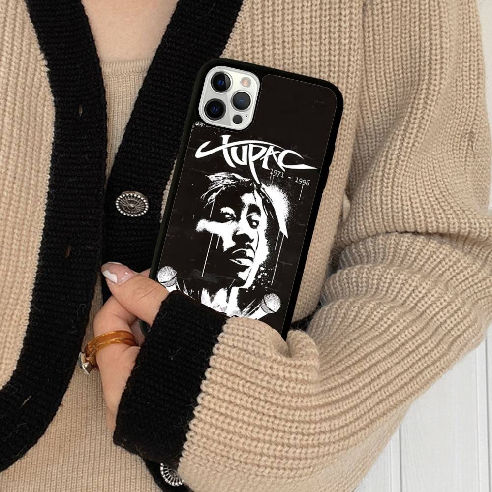 2Pac Hip Hop Singer PC+TPU Protective Phone Case For IPhone 17 16 Pro Max 15 Plus 14 13 12 11 Cover