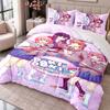 Doki Doki Literature Club Set Biancheria da Letto 3 Pezzi Copripiumino con Due Federe per Camera da Letto Decorazione Casa