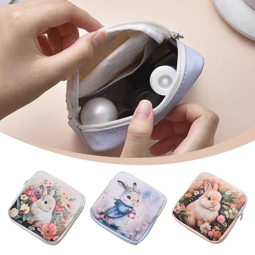Cute PU Sanitary Pads Bag Large Capacity Multipurpose Coin Purse Cosmetic Bag