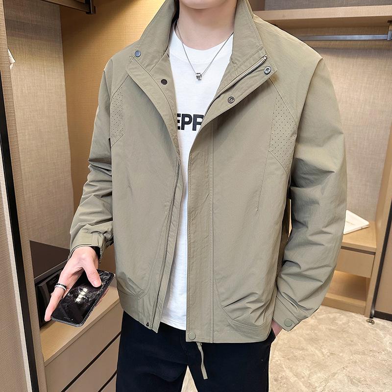 2026 Spring Men's Stand Collar Workwear Jacket: Trendy, High-Quality, Outdoor Casual Style