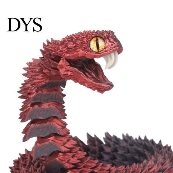 Imaginative Play Animals 3D Printed Snake Articulated Toy, Flexible Jointed Serpent Figurine, Realistic Animal Figurines Fidget Stress Reliever
