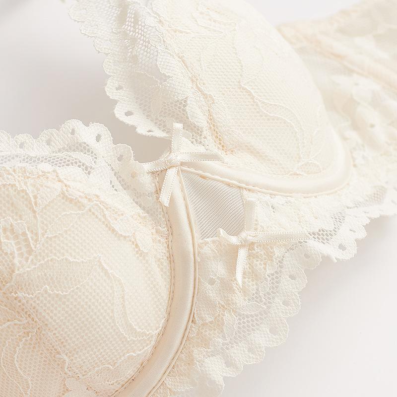 French underwear pure desire thin lace sexy underwear soft steel ring small chest big gathering bra