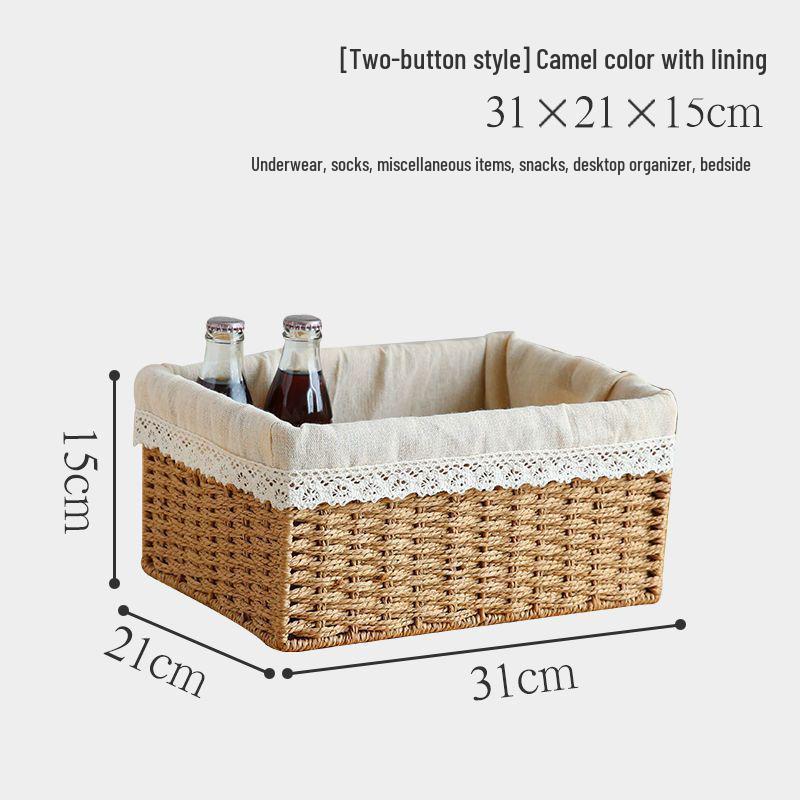 Japanese Style Large Rattan Storage Basket for Clothes, Toys, and Snacks