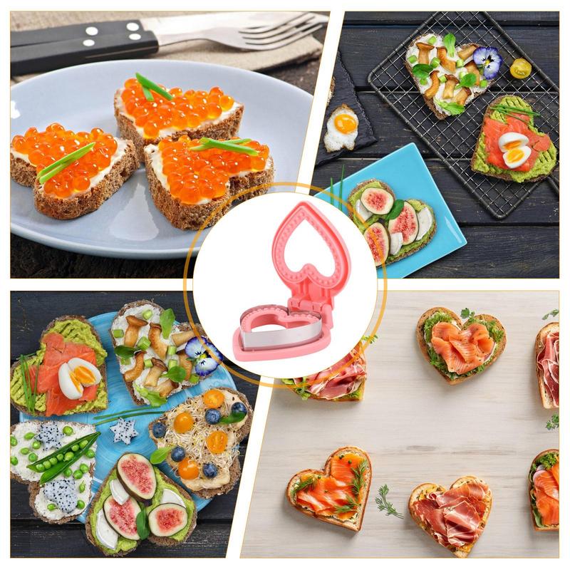 Sandwich Cutting Mold Heart Design Stainless Bread Cutter And Sealer Breakfast Toast Cookie Press Cutter For Kids Breakfast