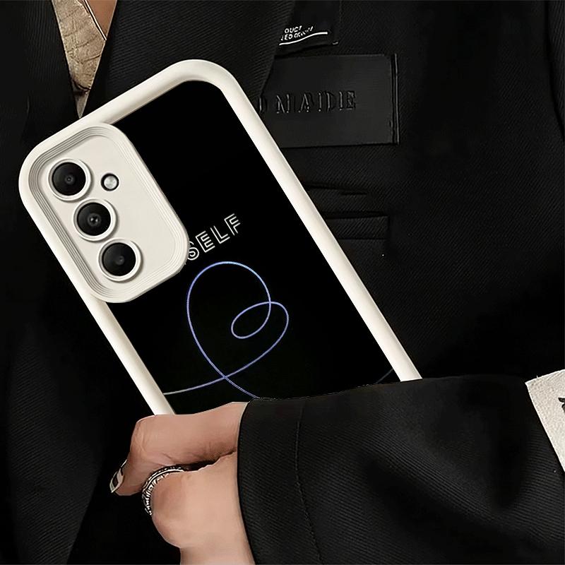Phone Case for Samsung Galaxy A17 A16 A15 A14 A13 Love Yourself Flower Heart Line Kpop A56 A36 A26 A55 A35 A25 A54 A34 A24 A53 A