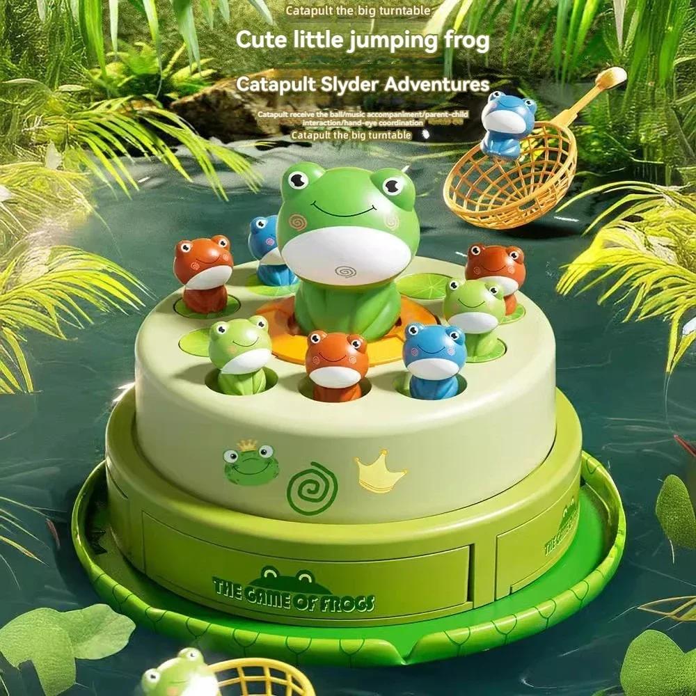 Education Toy Board Game Launch Catching Flying Frog Duck Kids Training Hand Eye Coordination Interaction Puzzle Party Music Toy