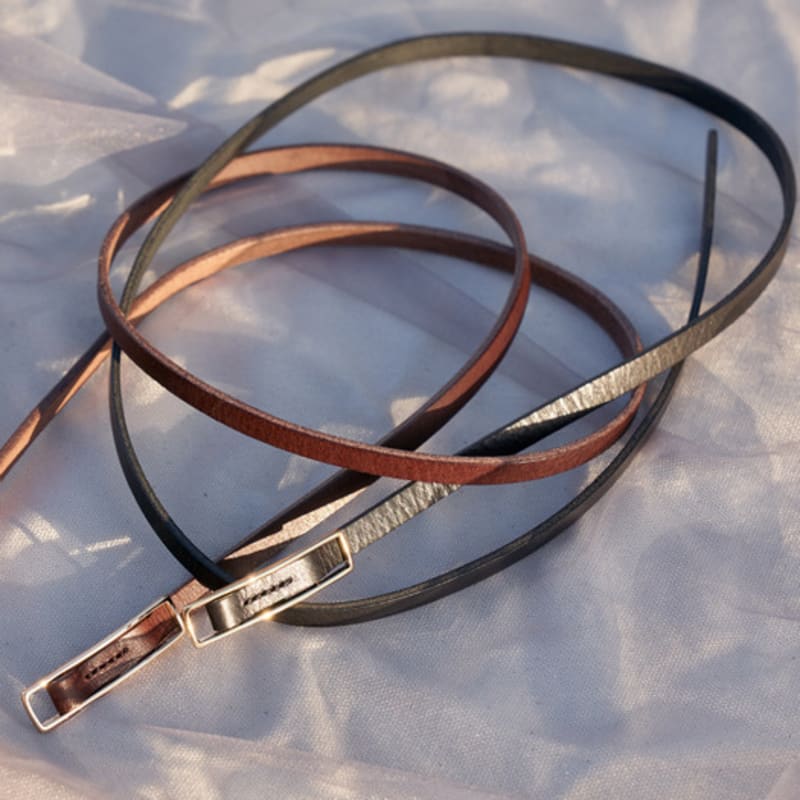 

ИЗВИНИТЕ СЛИШКОМ МНОГО ЛЮБВИ Ремень с пряжкой Узкий ремень Кожаный ремень_2 цвета Brown