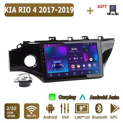 Android Carplay Radio samochodowe dla KIA RIO 4 2017-2019 Odtwarzacz multimedialny Jednostka główna Stereo Nawigacja GPS BT WIFI 2 + 32 GB