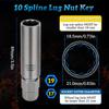 10 Spline Lug Nut Socket,Replacement For Ta20 17/19 10 Spline Lug Nut Key,Dual Drive 10 Point Wheel Lock Key,Compatible With Bimecc 10 Point Socket.