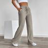 New Spring and Autumn Women's Solid Color Pattern Loose Elastic Mid-waist Rope Pocket Casual Unisex Trousers