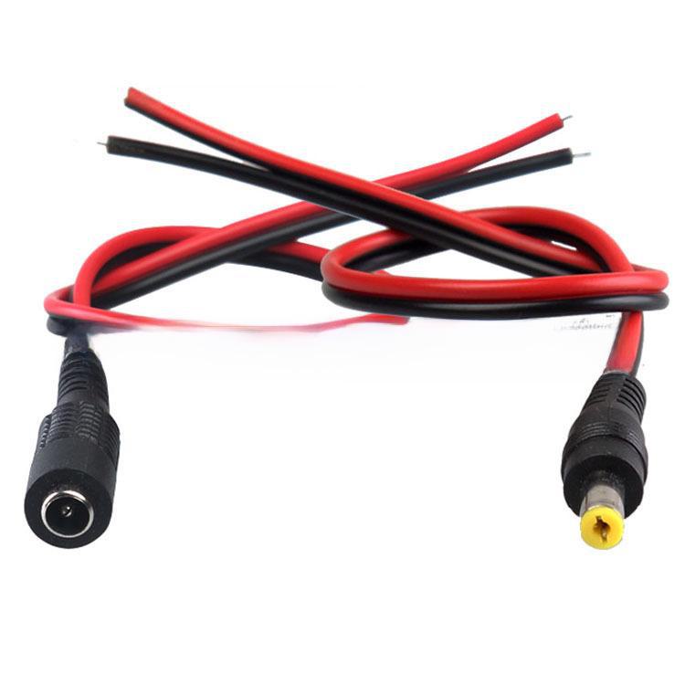 DC Red/Black Male & Female To Alligator Clip Battery Charging & Test Cable, 5.5x2.1 Connector