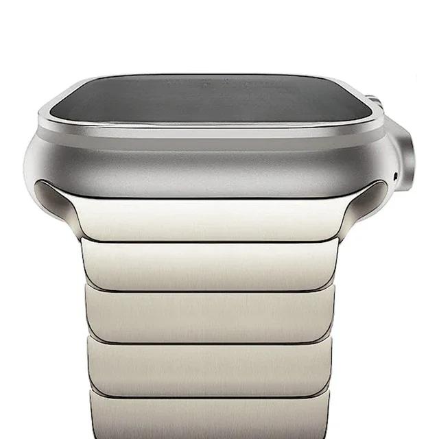 Titanfarbenes Metallarmband für Apple Watch Series 10 9 8 Ultra 2 49mm 46mm 42 41 45mm Armbänder für iwatch 7 6 5 4 Se 38mm 44mm 40mm