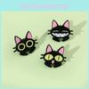 Cartoon Cat Brooch Pin Funny Black Cat Metal Badge Alloy Oil Drop Bag Accessory