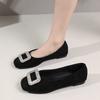 Fashion Ladies Footwear Low Heel Elegant Rhinestone Women's Flat Shoes Slip-on Black Stylish Comfortable 2025 Trend Promotion Dress 39