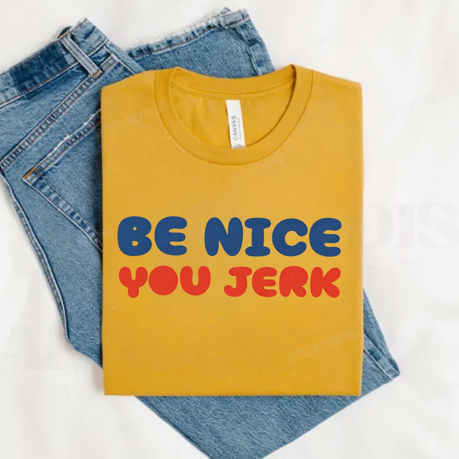 Be Nice You Jerk T-Shirt | Retro Bubble Letter Graphic Tee 4XL