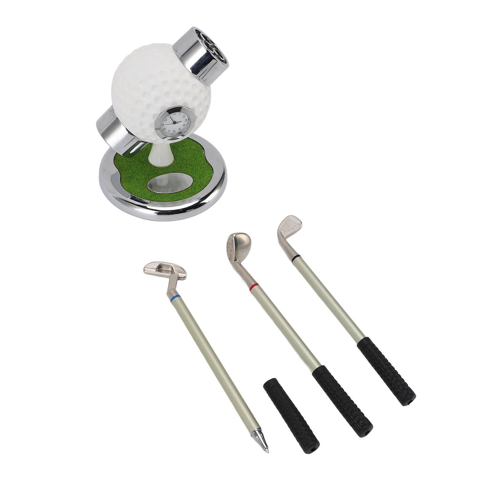 

Clock Pen Holder Ball Shaped Pencil Organizer with Round Base for School Office Desktop Decoration