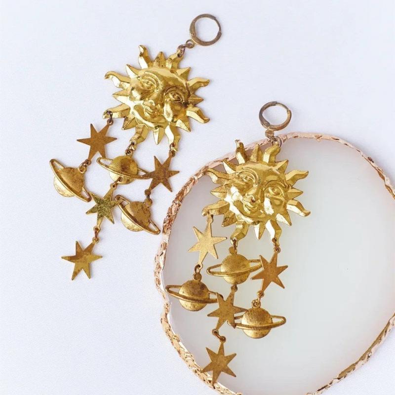 Sun Goddess Star Charm Earrings