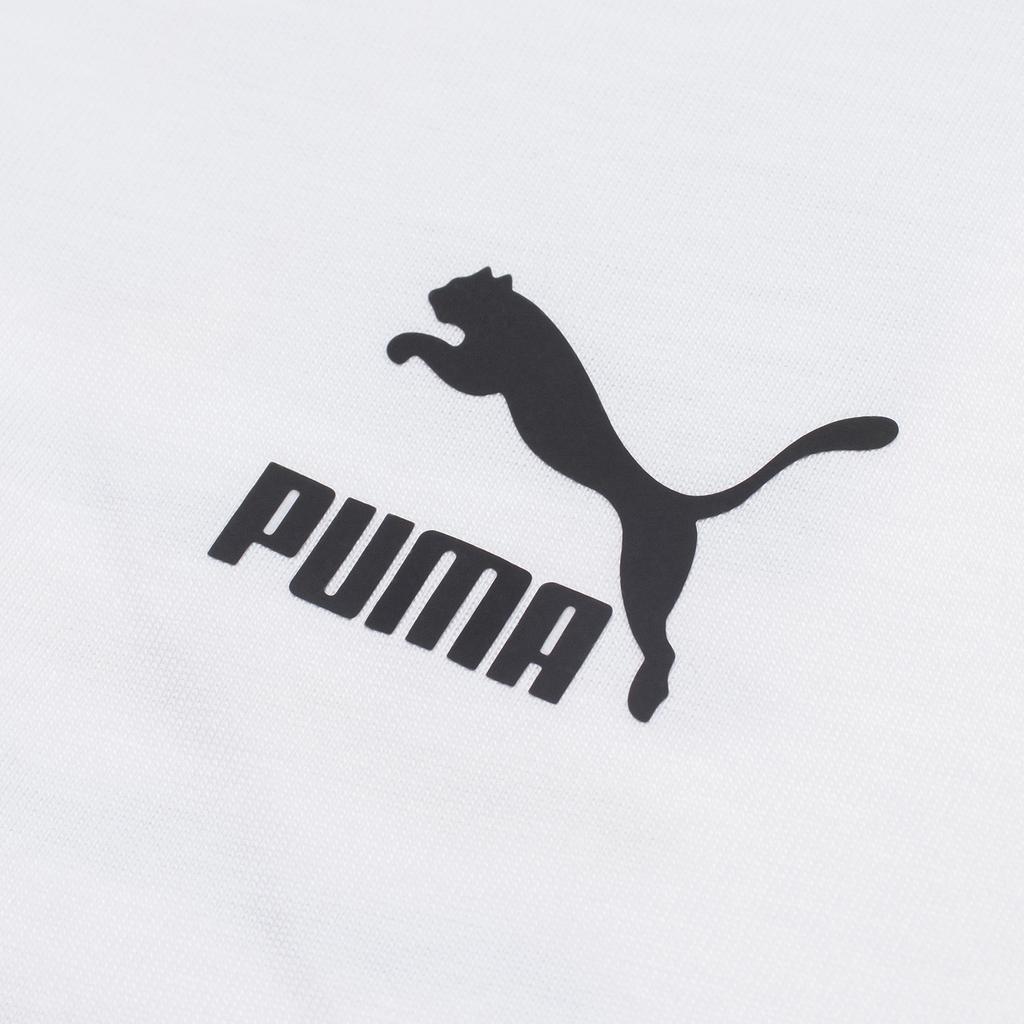 Puma Alphabet Logo Geometric Pattern Print Short Sleeve T-Shirt Men Tops White 536926-02