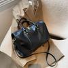 Large Capacity Travel Bag  New PU Shoulder Crossbody Bag For Women's Casual Boston Soft Leather Fashionable Handbag