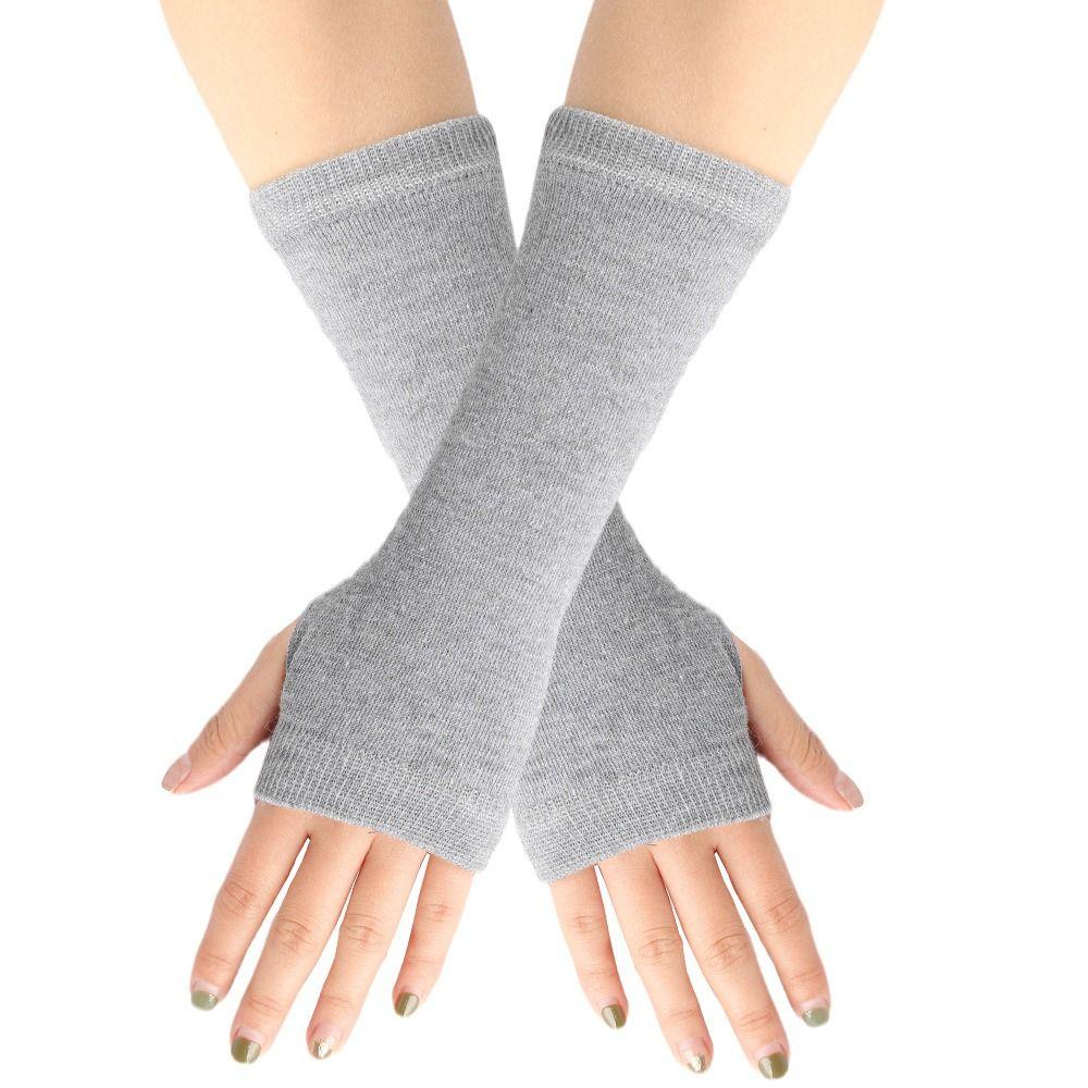 Thin Cosplay Party Cartoon Knitted Fingerless Gloves Half Finger Elasticity Gloves Stripes Mittens