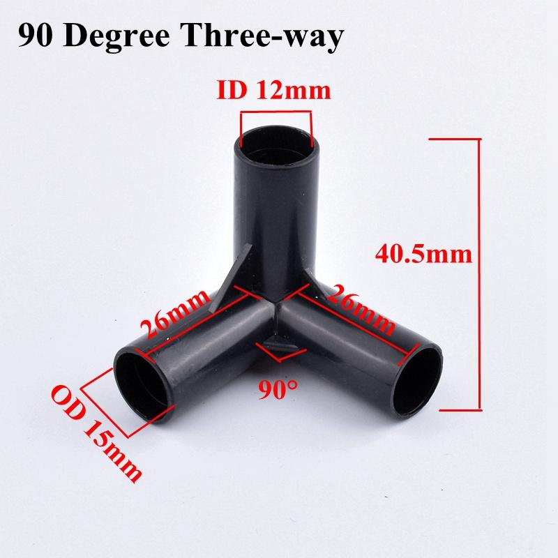 

2-30 шт. ABS черный соединительный трехходовой четырехходовой 90° коленчатый соединитель трубы опора для растений шкаф палатка фиксированные фитинги внутренний диаметр 12 мм 2PCS (ID12mm)