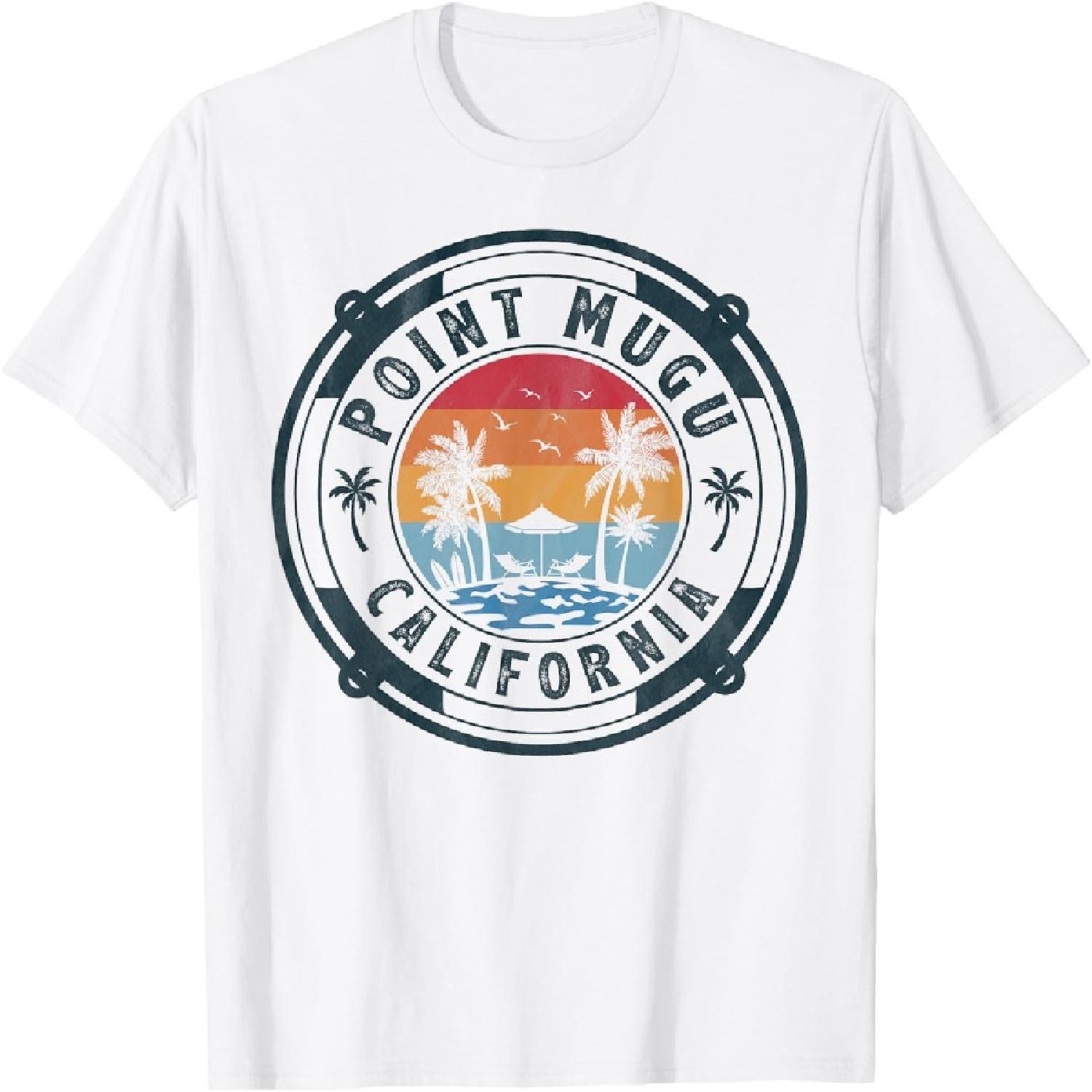 Point Mugu Beach California Summer Vacation Vintage Sunset T-Shirt S