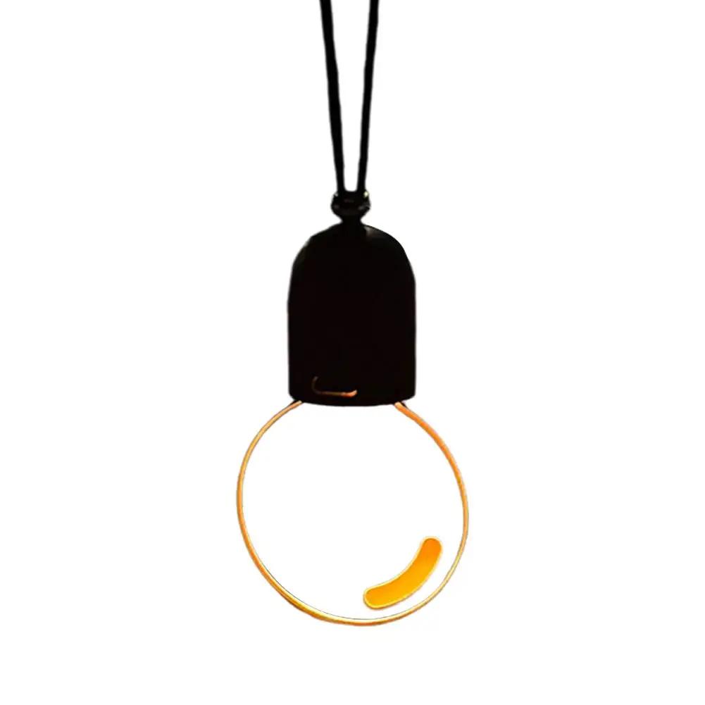 

1Pc Car Rearview Mirror Pendant Decor Flat Acrylic Retro Light Bulb Atmosphere Ambient Light Interior Decoration for Car
