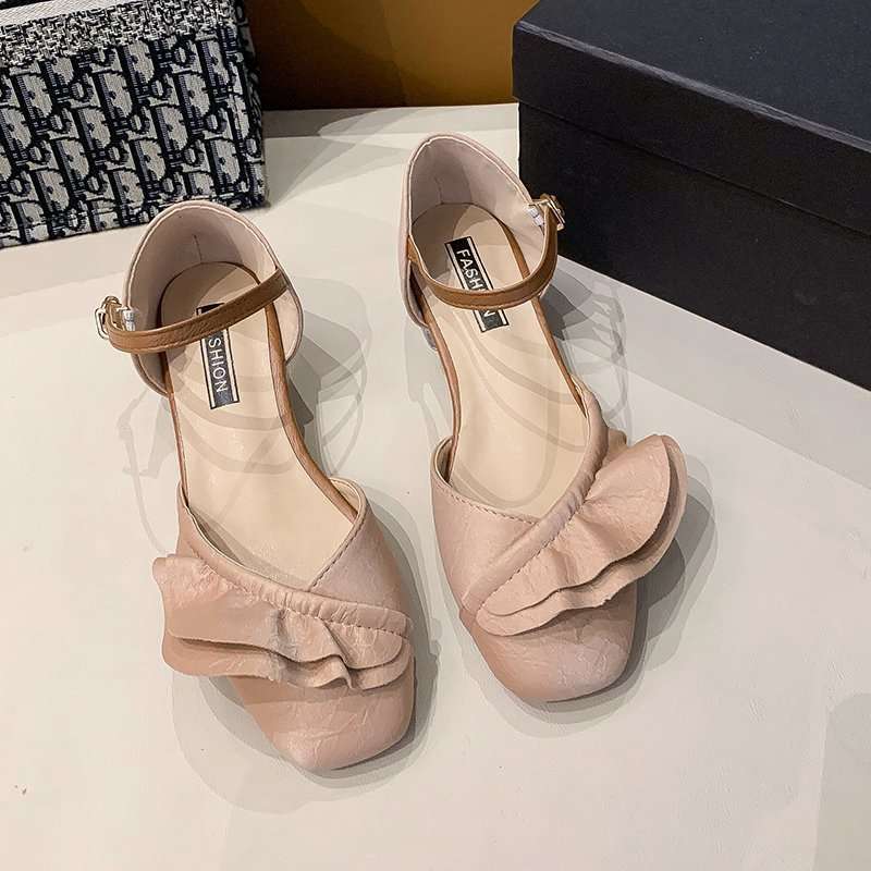 Transparent High Heels Women's 2025 Summer New Fashion Outer Wear Thick Heel Sandals Fairy Style Middle Heel Fashion Crystal Heels