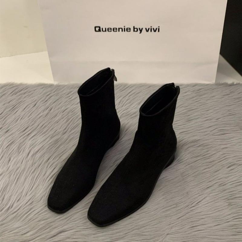 

Women s Shoes High Quality Mid-Calf Women s Boots Fashion Back Zip Modern Boots Women Solid Shoes for Women 35 чёрный