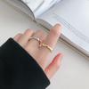 Silver Color Irregular Wave Rings Trendy Simple Geometric Handmade Jewelry for Women Couple Size 17mm Adjustable